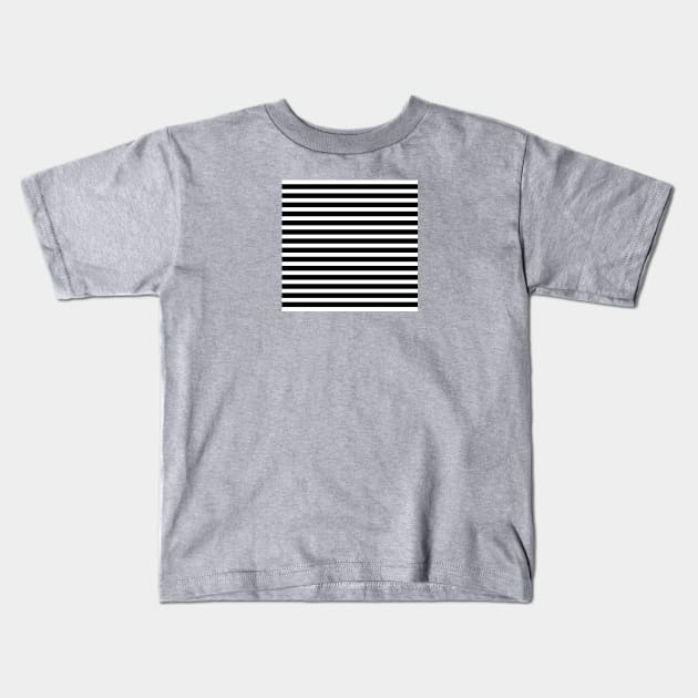 Stripes - Black + White Kids T-Shirt by NolkDesign